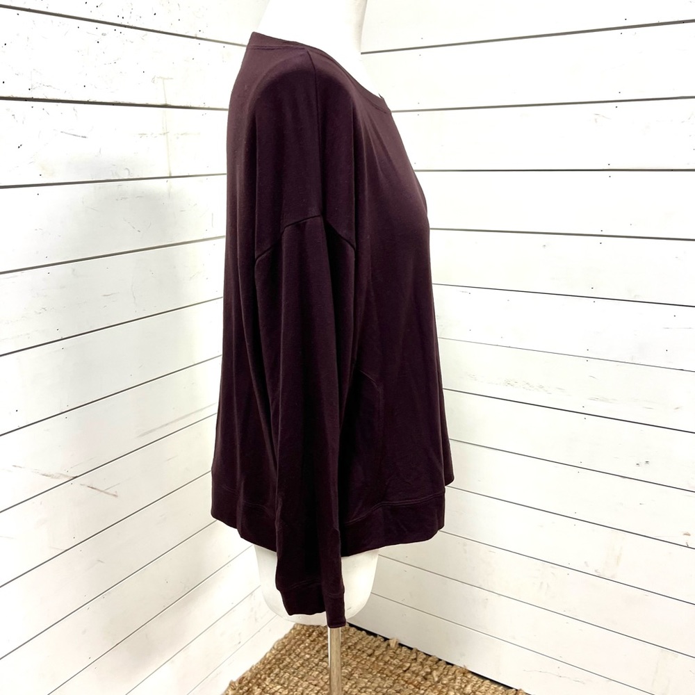 Eileen fisher long sleeve pullover plum purple tencel spandex small petite top - Picture 6 of 8